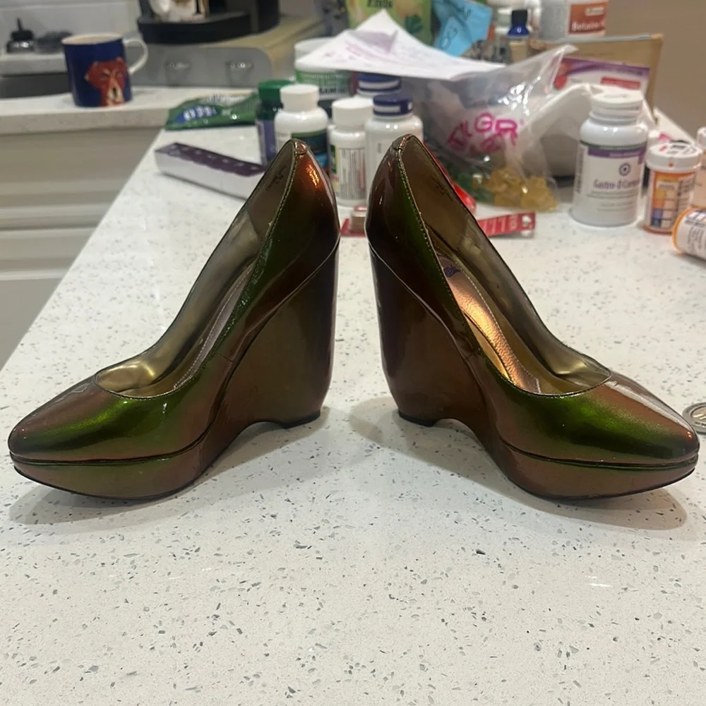 Hale Bob Metallic Wedge Heels - 6.5M